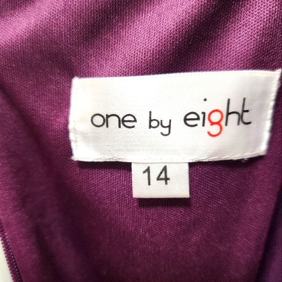 One By Eight Women's Cocktail Dress Wine Metallic Sleeveless Size 14 - Picture 5 of 8